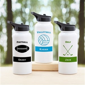 14 Sports Personalized Double-Wall Vacuum Insulated 32 oz. Water Bottle - 34265-L
