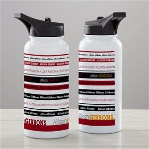 Signature Stripe Personalized Double-Wall Vacuum Insulated 32 oz. Water Bottle - 34272-L