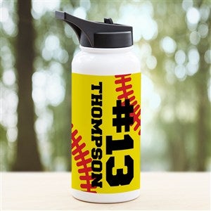 Softball Personalized Vacuum Insulated 32oz Water Bottle - 34275-L