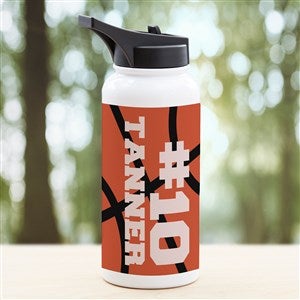 Basketball Personalized Double-Wall Vacuum Insulated 32 oz. Water Bottle - 34276-L