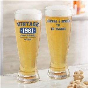 Vintage Birthday Personalized Pilsner Glass - 34315