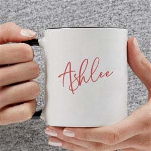 Trendy Script Name Personalized Coffee Mug 11 oz Black - 34322-B