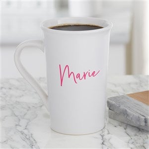Trendy Script Name Personalized Latte Mug 16 oz White - 34322-U
