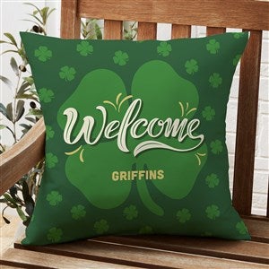 St. Patricks Day Personalized Outdoor Throw Pillow - 20x20 - 34365-L