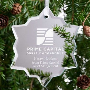 Personalized Logo Snowflake Mirror Ornament - 34372