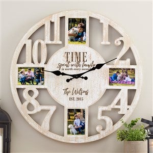 Worth Every Second Personalized Picture Frame Wall Clock - Whitewashed - 34373-W