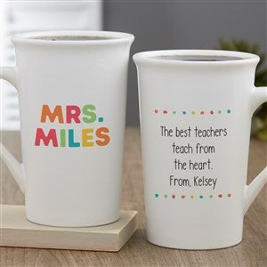 Teachers Classroom Personalized Latte Mug 16oz White - 34393-U