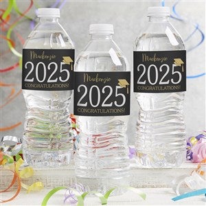 Classic Graduation Personalized Water Bottle Labels - 34428