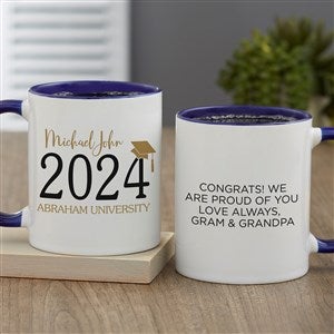 Classic Graduation Personalized Coffee Mug 11 oz Blue - 34429-BL