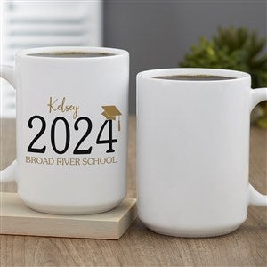 Classic Graduation Personalized Coffee Mug 15 oz White - 34429-L