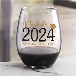 Classic Graduation Personalized 21 oz. Stemless Wine Glass - 34431-S