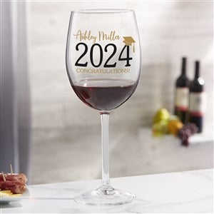 Classic Graduation Personalized 19 oz. Red Wine Glass - 34431-R