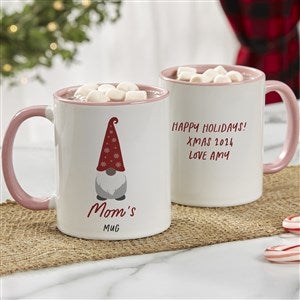 Christmas Gnome Personalized Coffee Mug 11 oz.- Pink - 34451-P