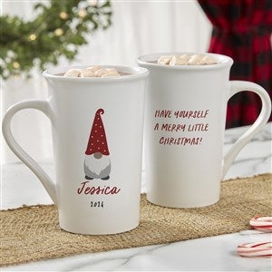 Christmas Gnome Personalized Latte Mug - 16 oz. White - 34451-U