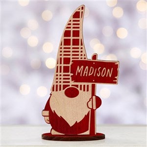 Personalized Red Wood Christmas Gnome - 34452-R
