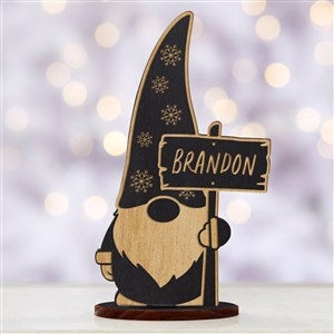 Personalized Black Stain Wood Christmas Gnome - 34452-BL