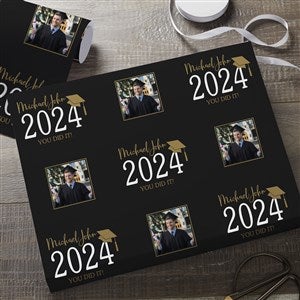 Classic Graduation Personalized Photo Wrapping Paper Roll - 34467-R