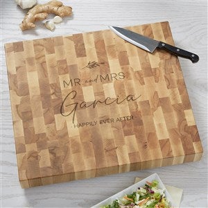 Natural Love Personalized Wedding Butcher Block Cutting Board - 34643