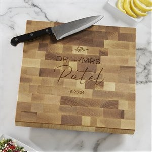 Natural Love Personalized Butcher Block Cutting Board - 12x12 - 34643-12