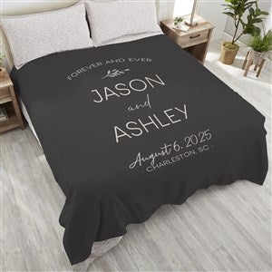 Natural Love Personalized Wedding 90x90 Queen Plush Fleece Blanket - 34645-QU