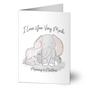 Parent & Child Elephant Personalized Greeting Card - 34722