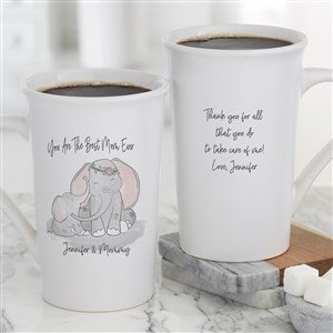 Parent  Child Elephant Personalized Latte Mug 16 oz.- White - 34725-U