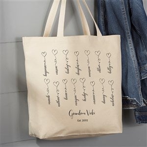 Connected By Love Personalized Canvas Tote Bag- 20 x 15 - 34860