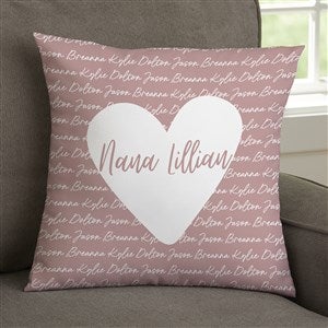 Family Heart Personalized 14x14 Velvet Throw Pillow - 34885-SV