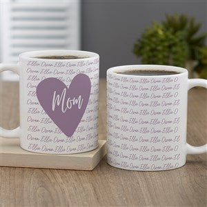 Family Heart Personalized Coffee Mug 11 oz.- White - 34894-W