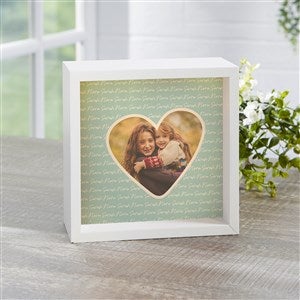 Family Heart Photo Personalized LED Ivory Light Shadow Box- 6x 6 - 34907-I-6x6