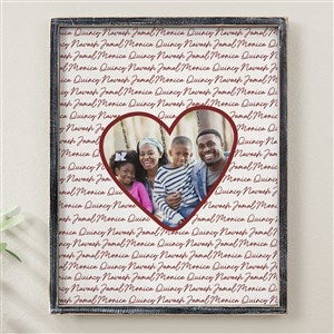 Family Heart Photo Personalized Blackwashed Barnwood Frame Wall Art- 14 x 18 - 34912B-14x18