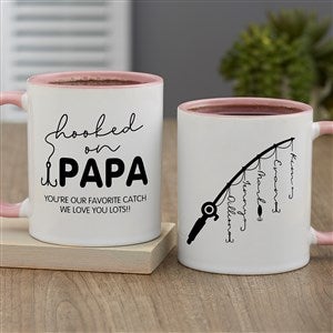 Hooked On Dad Personalized Coffee Mug 11 oz.- Pink - 34928-P