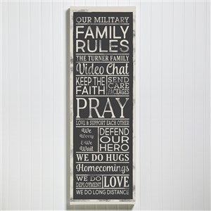Military Family Rules Personalized Canvas Print- 12 x 36 - 34953