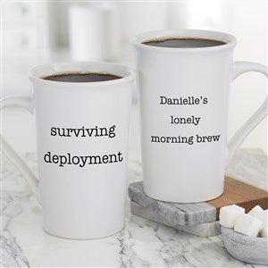 Military Expressions Personalized Latte Mug for Her  16 oz.- White - 34954-U
