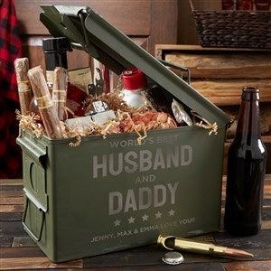 Worlds Best Husband and Daddy Personalized 50 Cal Ammo Box - 34964