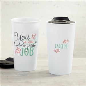Daily Cup of Inspiration Personalized 12 oz. Double-Wall Ceramic Travel Mug - 35014