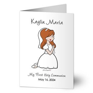 Communion Girl philoSophies® Personalized Greeting Card - 35059
