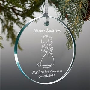 Communion Girl philoSophies® Personalized Premium Glass Ornament - 35068-P