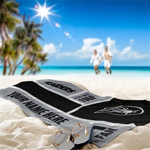 Las Vegas Raiders NFL Jersey Personalized Beach Towel, 30 x 60