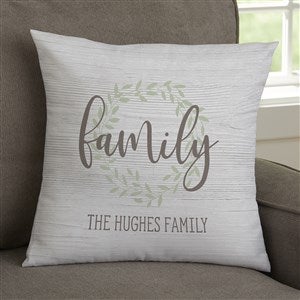 Family Wreath Personalized 14x14 Throw Pillow - 35328-S