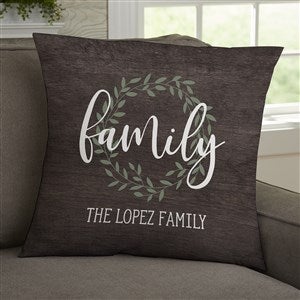Family Wreath Personalized 18 Velvet Throw Pillow - 35328-LV