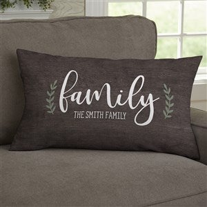 Family Wreath Personalized Lumbar Throw Pillow - 35328-LB