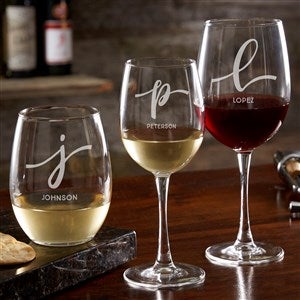 Monogrammed 19 oz. Classic Wine Glass Set of 4