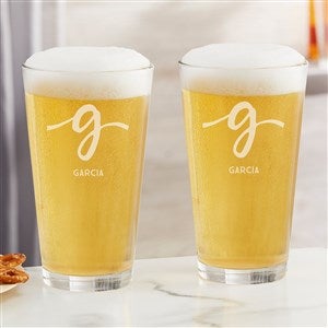 Script Initial Personalized 16 oz Pint Glass - 35352-PG