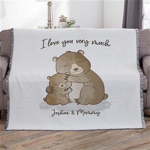 Parent & Child Bear Personalized 56x60 Woven Throw Blanket - 35386-A