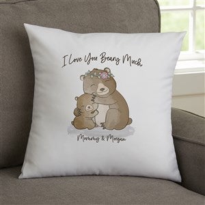 Parent  Child Bear Personalized 14x14 Velvet Throw Pillow - 35387-SV