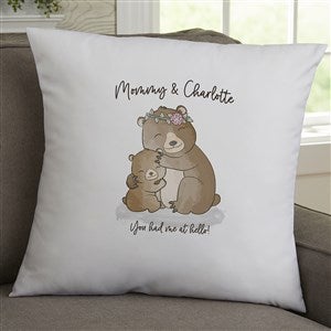 Parent & Child Bear Personalized 18 Velvet Throw Pillow - 35387-LV