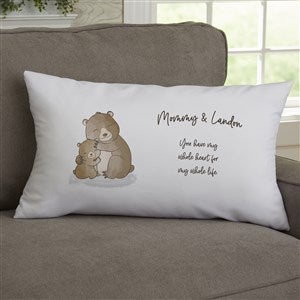 Parent  Child Bear Personalized Lumbar Velvet Throw Pillow - 35387-LBV
