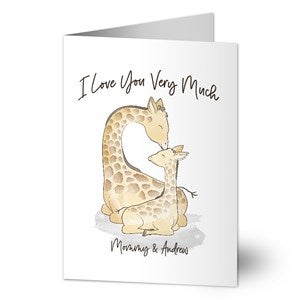 Parent  Child Giraffe Personalized Greeting Card - 35446