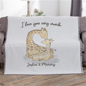 Parent  Child Giraffe Personalized 56x60 Woven Throw Blanket - 35461-A